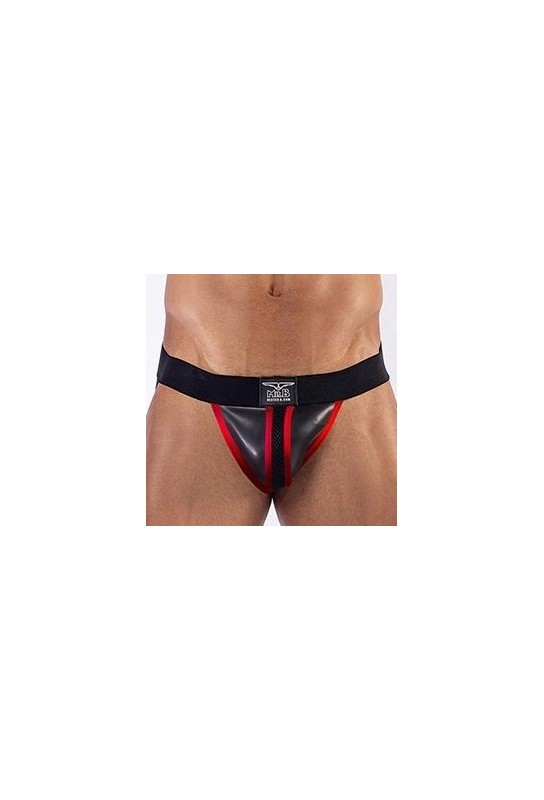 Jockstrap en néoprène Mister B Noir-Rouge 