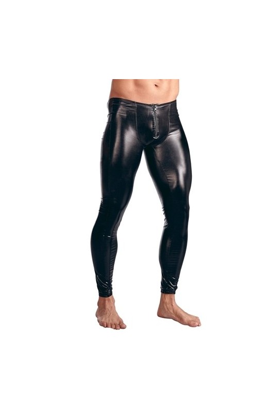 Pantalon look Vinyle Zip Show Noir 