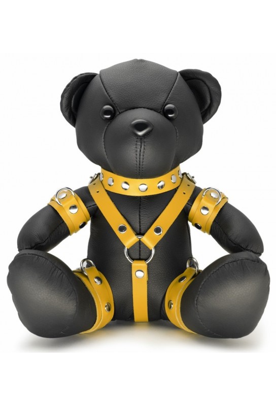 Ours en cuir Bendy The Bdsm Teddy Bear Jaune 