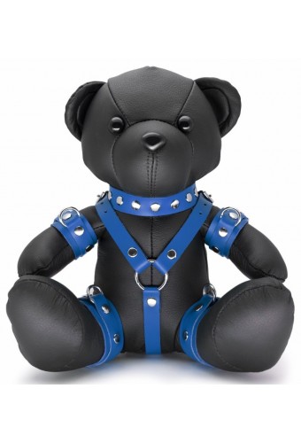 Ours en cuir Bendy The Bdsm Teddy Bear Bleu 