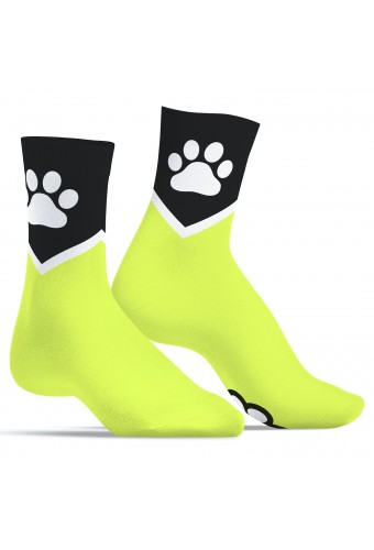 Chaussettes Paw Kinky Puppy Jaunes Fluo 