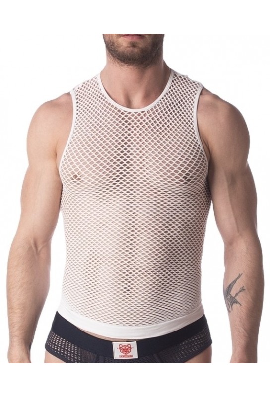 Débardeur Filet Stefano Blanc 