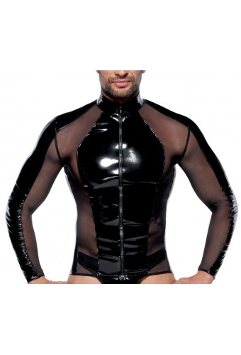 T-shirt sexy Vinyl Up Noir 