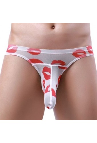 Slip Trompe Kiss Lips Blanc 