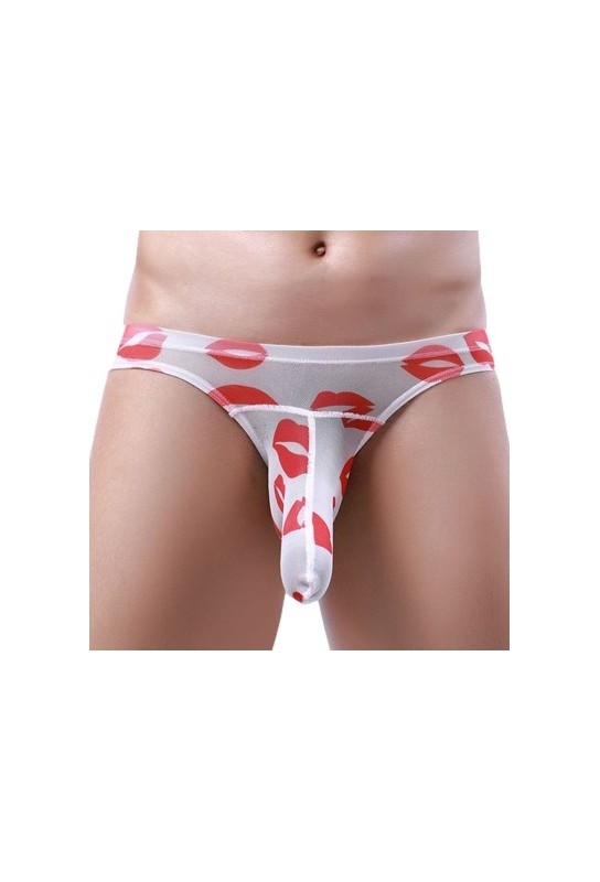 Slip Trompe Kiss Lips Blanc 