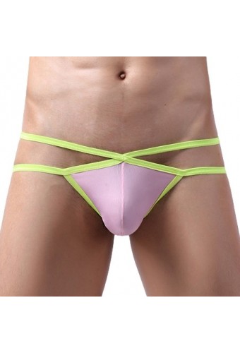 Jockstrap Bellicross Rose-Jaune fluo 