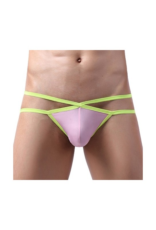 Jockstrap Bellicross Rose-Jaune fluo 