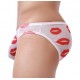 Slip sexy Kiss Lips Blanc 