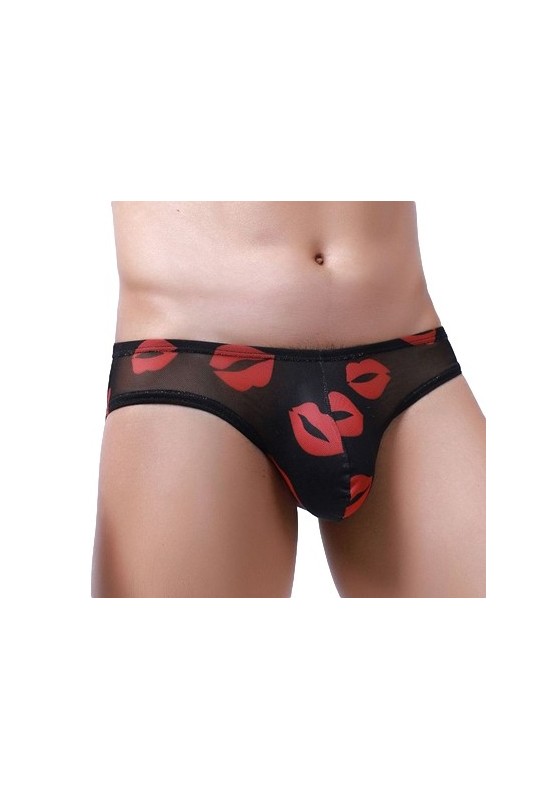 Slip sexy Kiss Lips Noir 