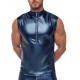 Débardeur avec zip Top Andio Bleu métallisé 