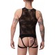 Body homme en dentelle ENVER Noir 