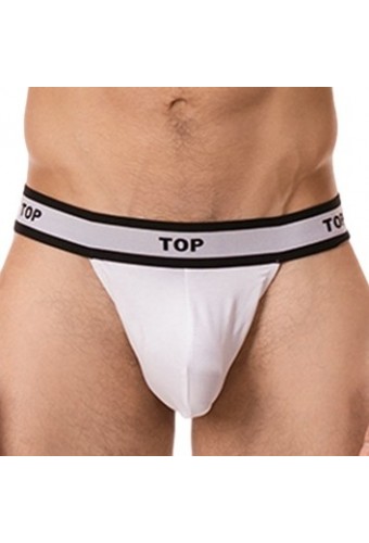 String Cache-sexe Top Blanc 