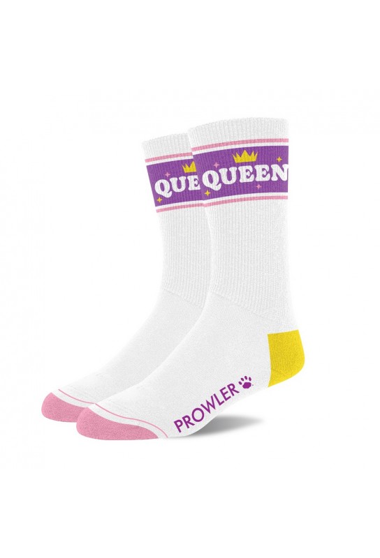 Chaussettes Queen Blanc-Violet-Jaune 