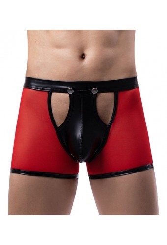 Boxer sexy Open Side Noir-Rouge 
