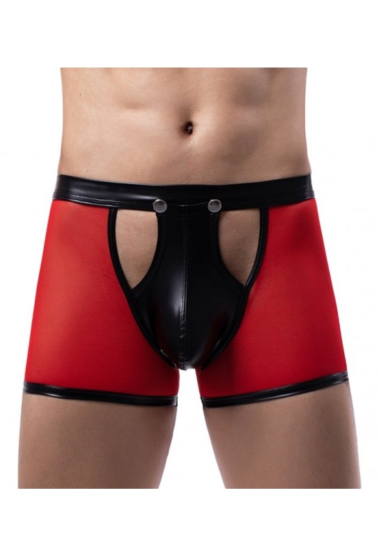 Boxer sexy Open Side Noir-Rouge 