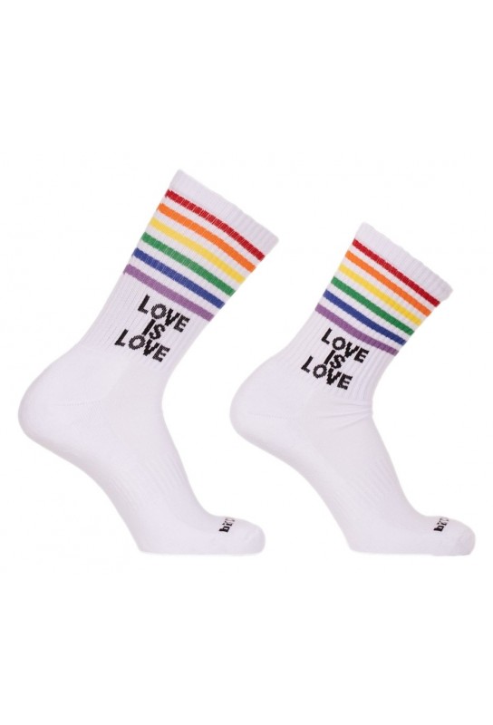 Chaussettes Love is Love Gym Socks Blanches 