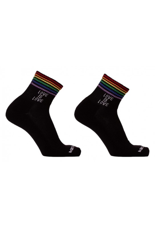 Chaussettes Love is Love Rainbow-Noir 