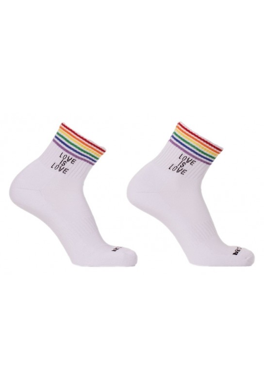 Chaussettes Love is Love Rainbow-Blanc 