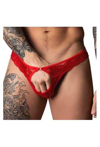 String dentelle Ring & Short Rouge 