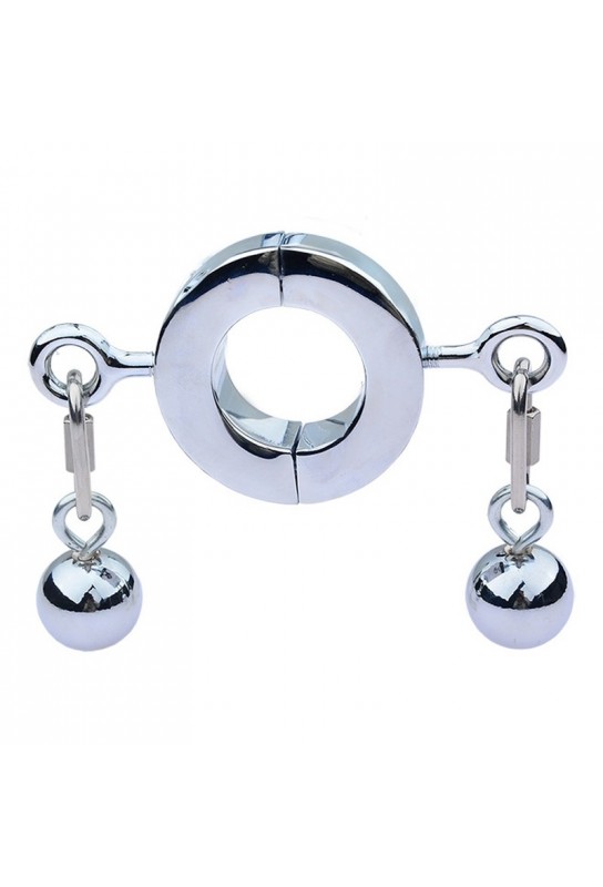 Ballstretcher en métal avec Boules Testicle M 32mm - Hauteur 20mm - Poids 485g Argenté 