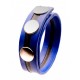 Cockring Rubber 3 snaps Bleu 