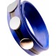 Cockring Rubber 3 snaps Bleu 