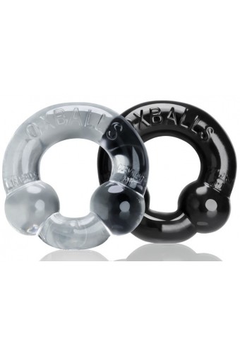 Oxballs ULTRABALLS 2 Pack Cockring Black-Clear 