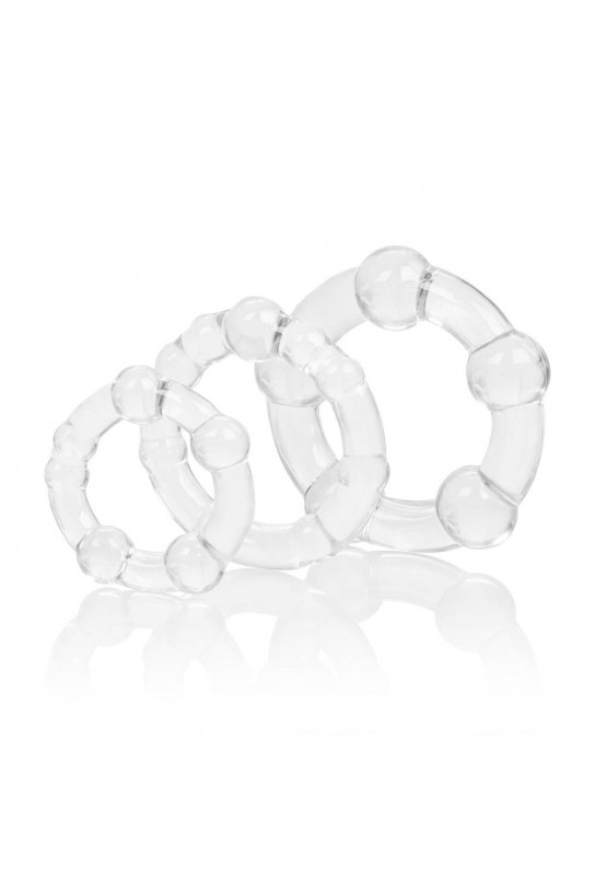 Lot de 3 Cockrings Balls Clear 