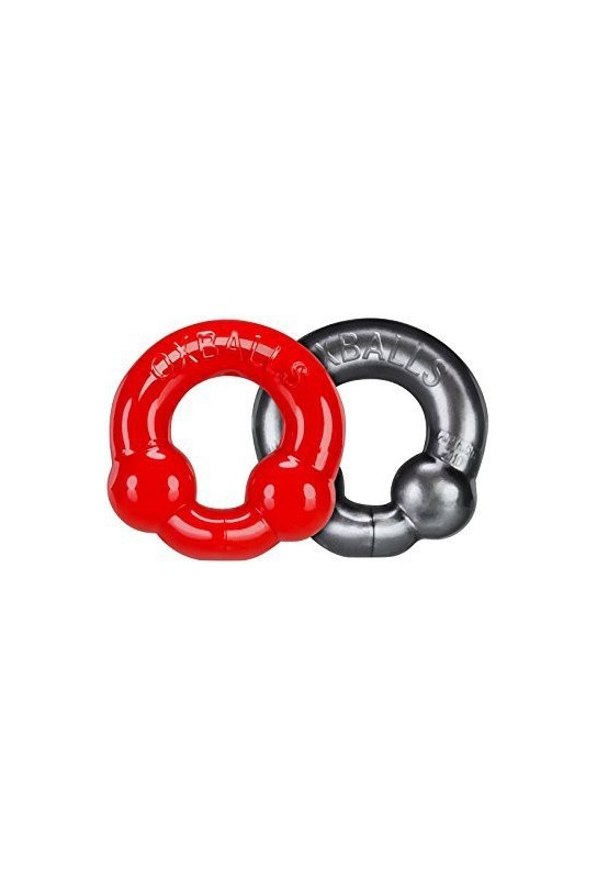 Pack Cockrings Ultraballs Oxballs Gris - Rouge 