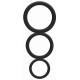 Set de 3 cockrings noirs en silicone 