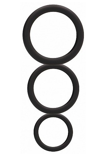 Set de 3 cockrings noirs en silicone 