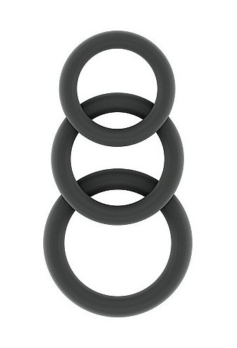 Lot de 3 cockrings Silicone Sono n°25 Gris 