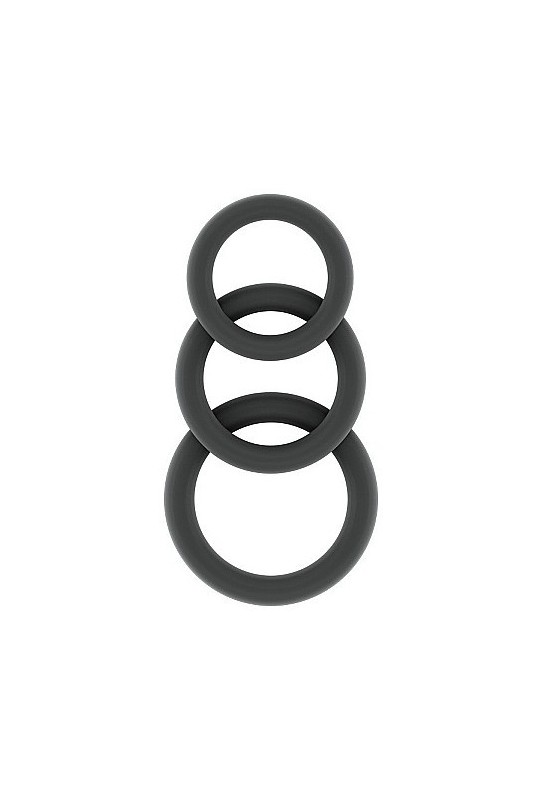 Lot de 3 cockrings Silicone Sono n°25 Gris 