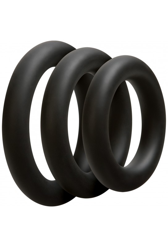Lot de 3 Anneaux Silicone 10mm Noirs 