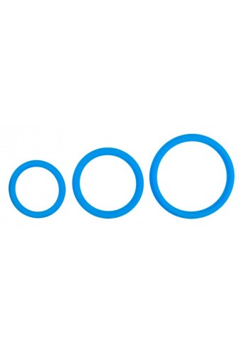 Cockrings en silicone Bleus x3 