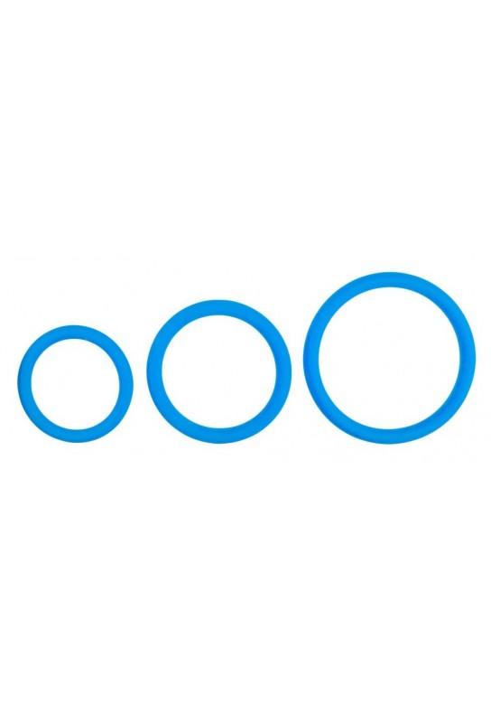 Cockrings en silicone Bleus x3 