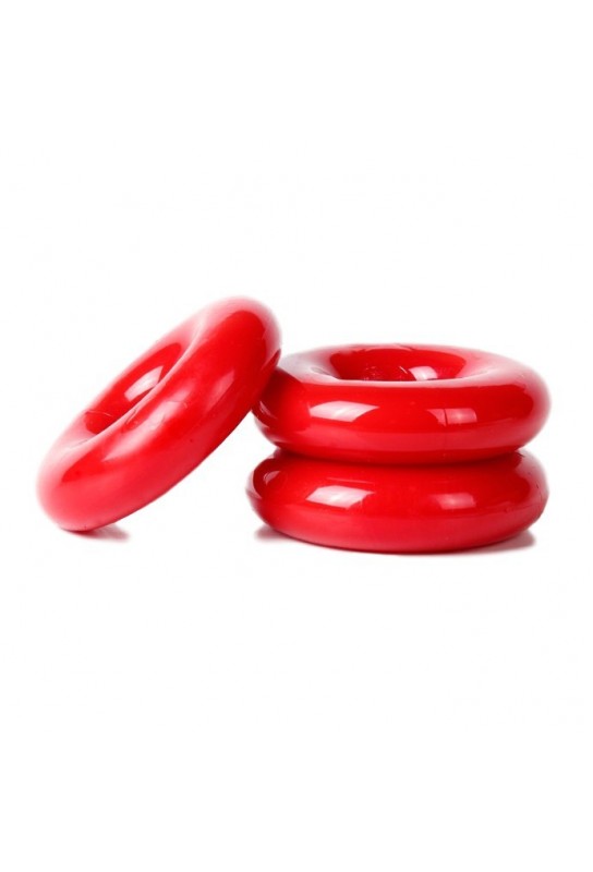 Lot de 3 cockrings Chubby Rouge 