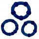 Pack de 3 mini cockrings souples bleus 