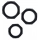 Lot de 3 cockrings Silicone Power Halo Noirs
