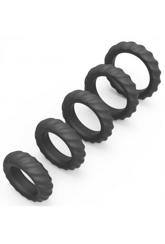 Pack de 5 cockrings Enhance Rings Silicone 