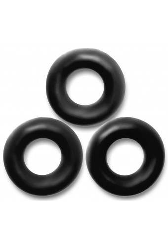 Lot de 3 cockrings Fat Willy Noirs 