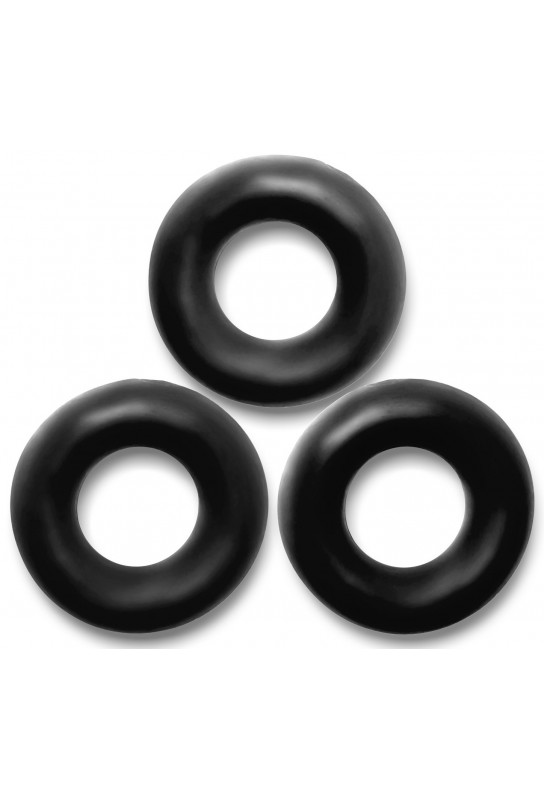 Lot de 3 cockrings Fat Willy Noirs 
