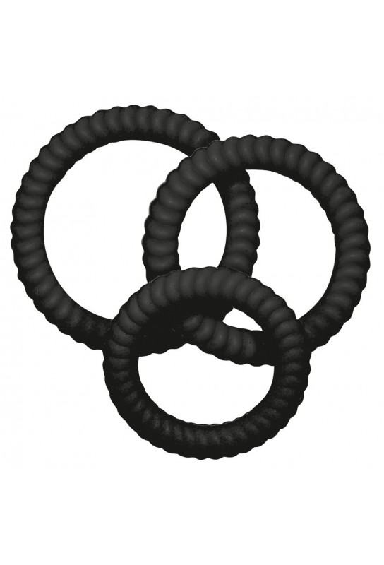 Lot de 3 cockrings silicone Lust Noirs 