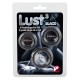 Lot de 3 cockrings silicone Lust Noirs 
