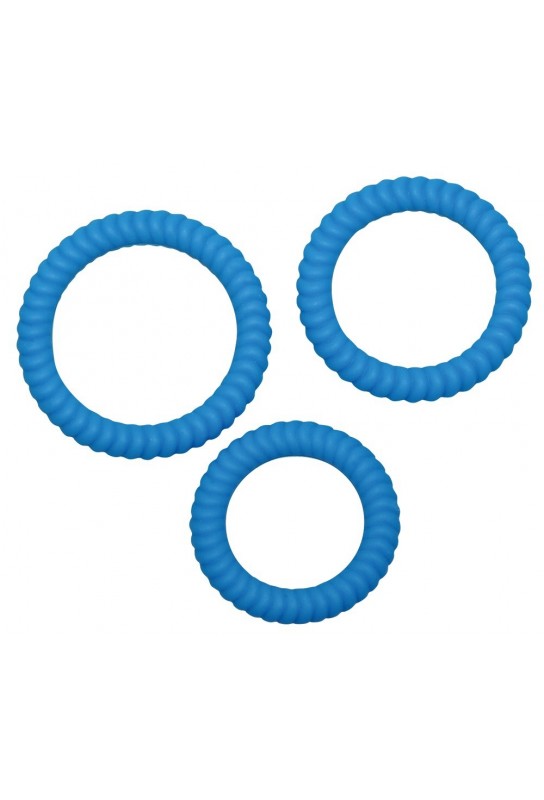 Lot de 3 cockrings Lust Bleus 