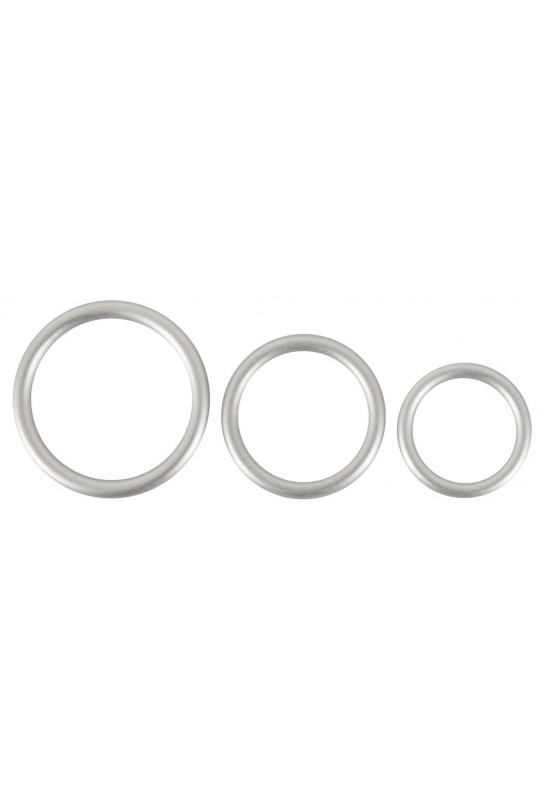 Lot de 3 cockrings Silicone Thin Ring Gris 