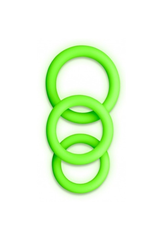 Lot de 3 cockrings phosphorescent Glow Annels 20-30mm 