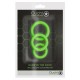 Lot de 3 cockrings phosphorescent Glow Annels 20-30mm 