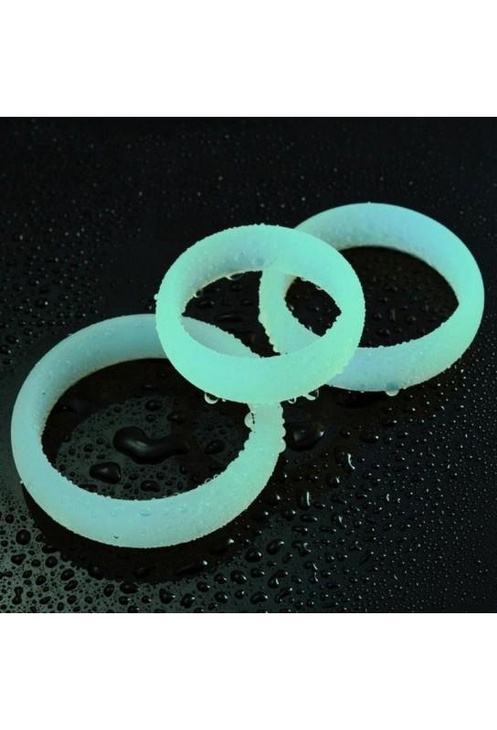 Lot de 3 Cockrings phosphorescents Lumiring 