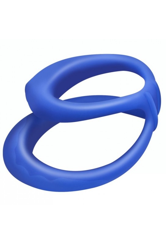 Double Cockring Silicone Soft Duo 40mm Bleu 